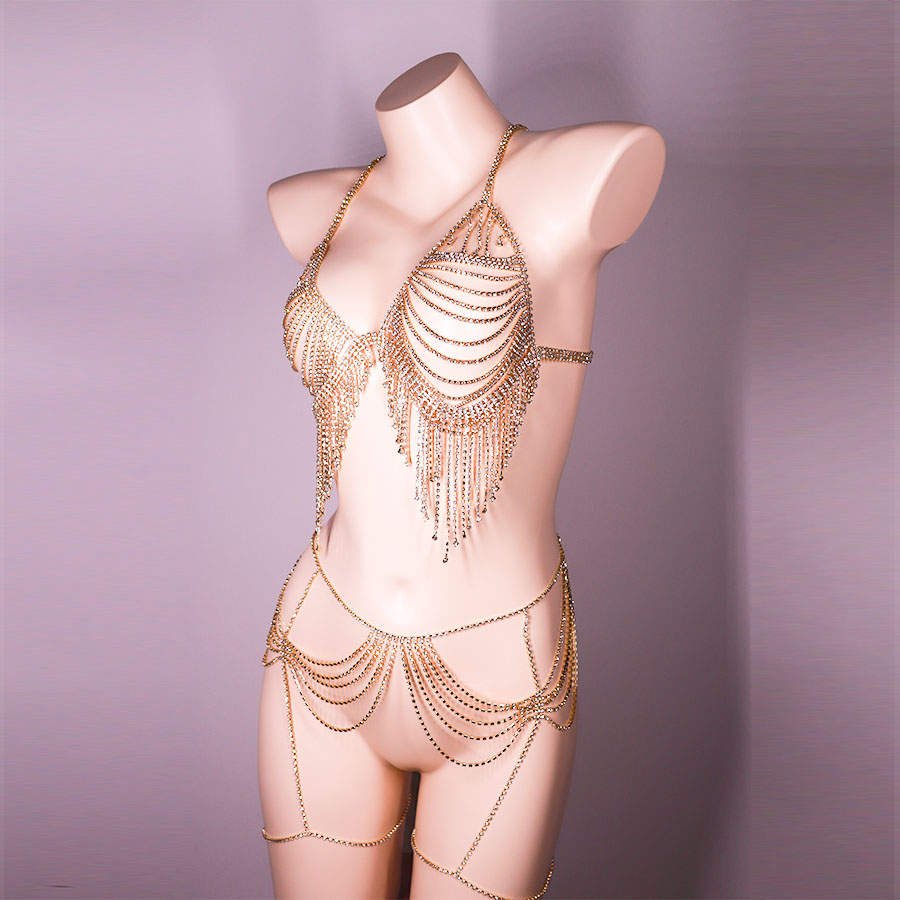 Nickel and Lead-Free. Women’s Sexy Suit Body Chain