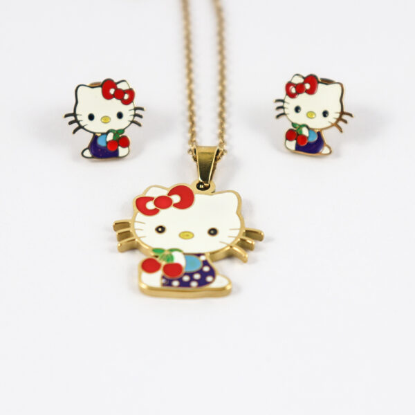Fashion Stainless steel Jewelry Cartoon Necklace and Earrings for Kids and girls