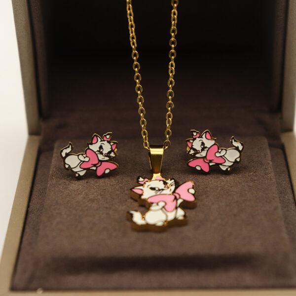 Fashion Stainless steel Jewelry Cartoon Necklace and Earrings for Kids and Girls