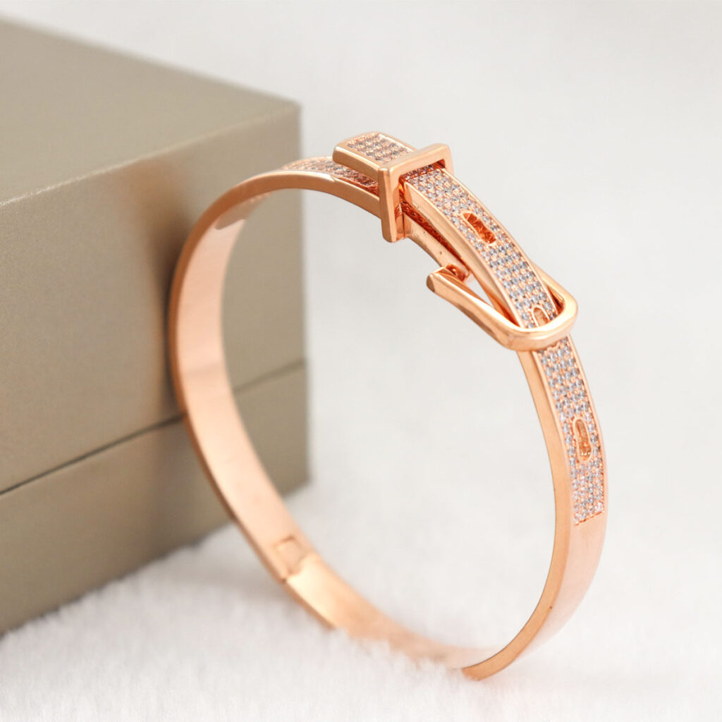Fashion Brass Jewelry Rose-gold/white-gold plated Bangles