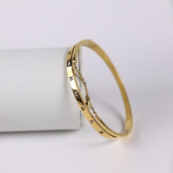 Fashion Brass Jewelry Rose-gold/white-gold plated Bangles