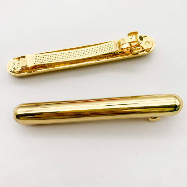 Gold Hair Barrette Long Bar Metal French Hair Clip With Logo